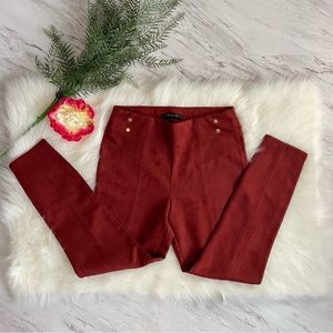 Red suede pants